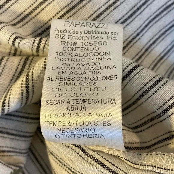 Floral Embroidered Cotton Bubble Sleeve Bohemian Tassel Striped Women's Top Sz M - Picture 7 of 9